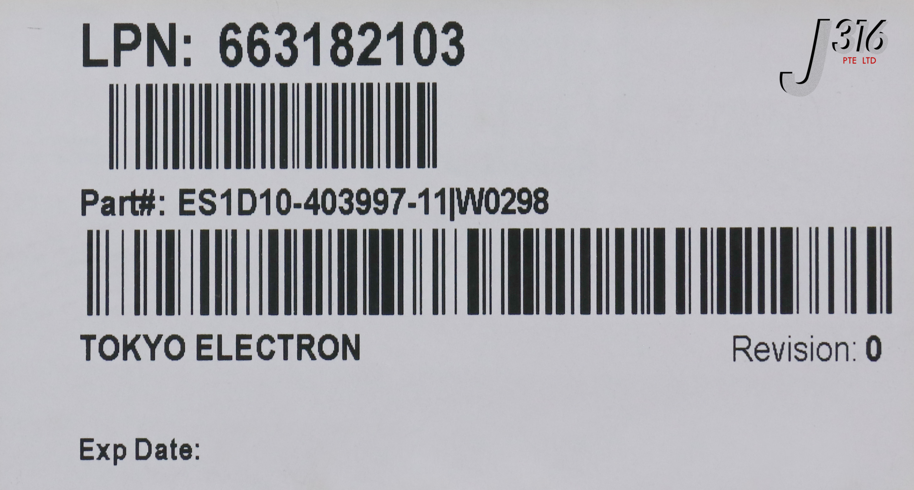 【me】 24332 TOKYO ELECTRON FIXTURE BEL(DRM2)2, 1D10-403997-11 (NEW